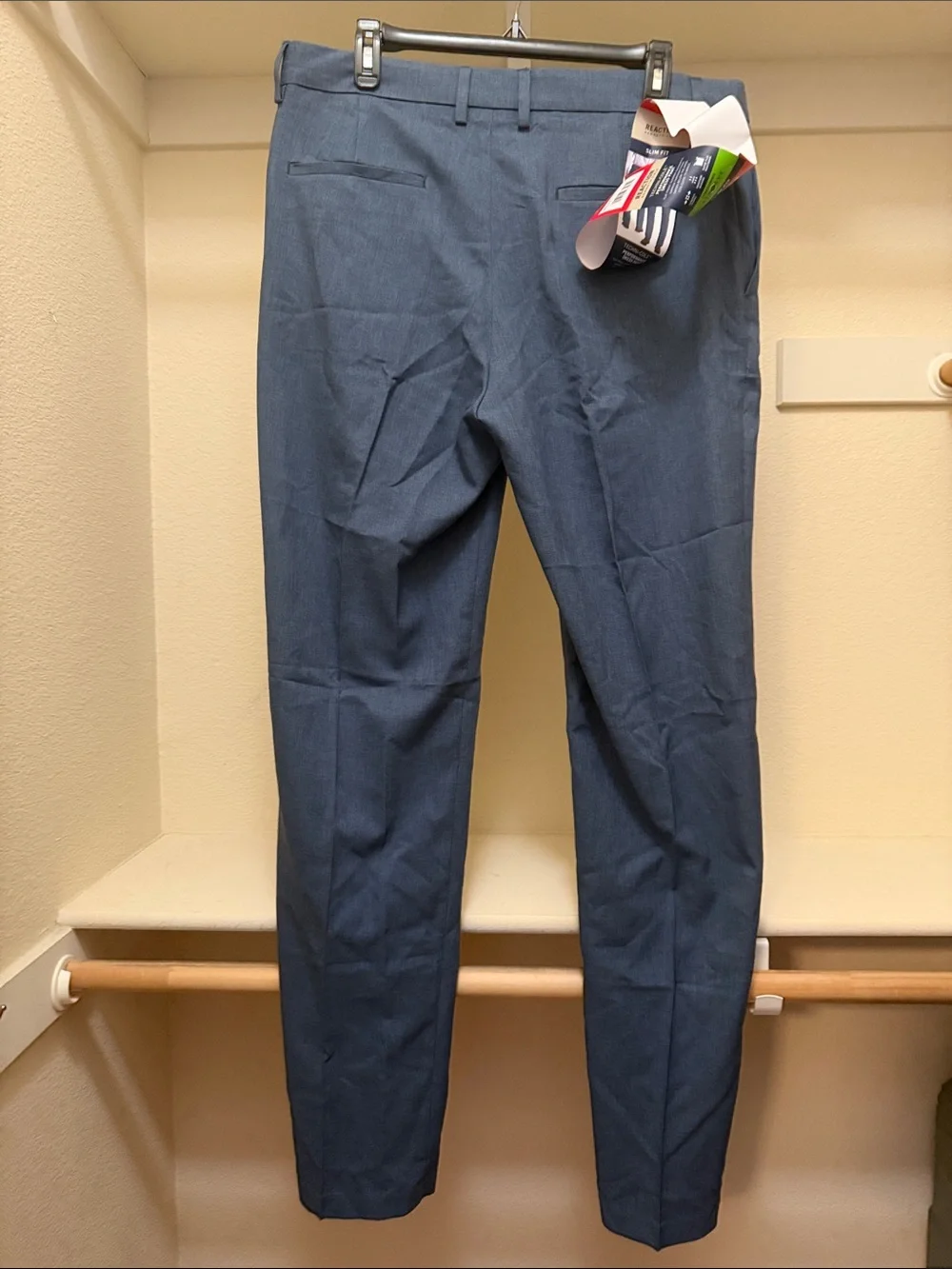 Kenneth Cole Reaction Men's Blue Dress Pants - Flat Front